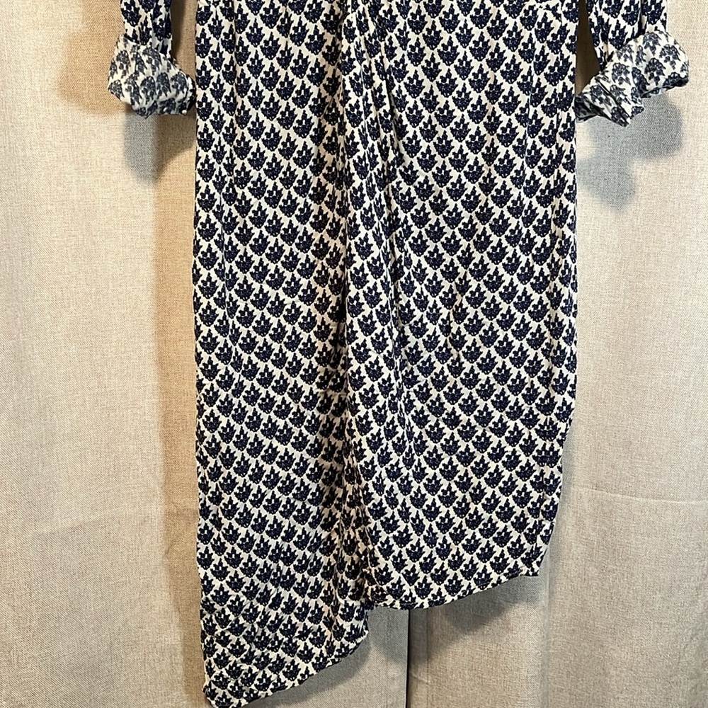 Mint Velvet Blue Twist Front Asymmetric Shirt Dress Size 4 (UK 8) - Picture 4 of 11